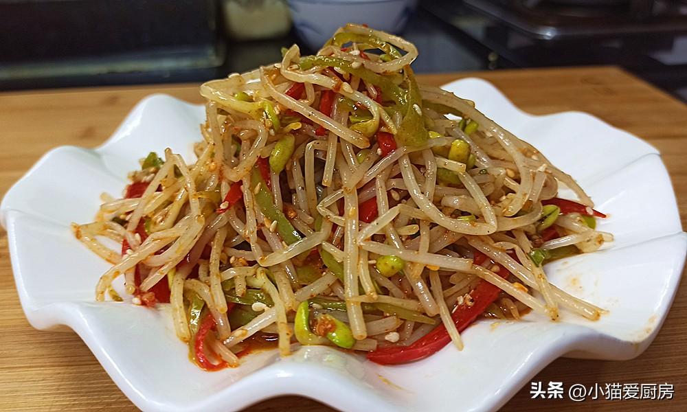 圖片[1]-【 涼拌綠豆芽】做法步驟圖 特別好吃 成本不足2元錢-起舞食譜網