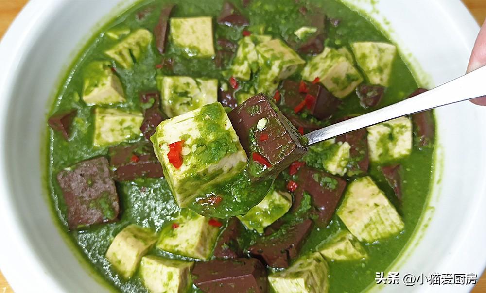 圖片[1]-【韭菜燒汁血豆腐】做法步驟圖 鮮香嫩滑營養味美 是不錯的下-起舞食譜網