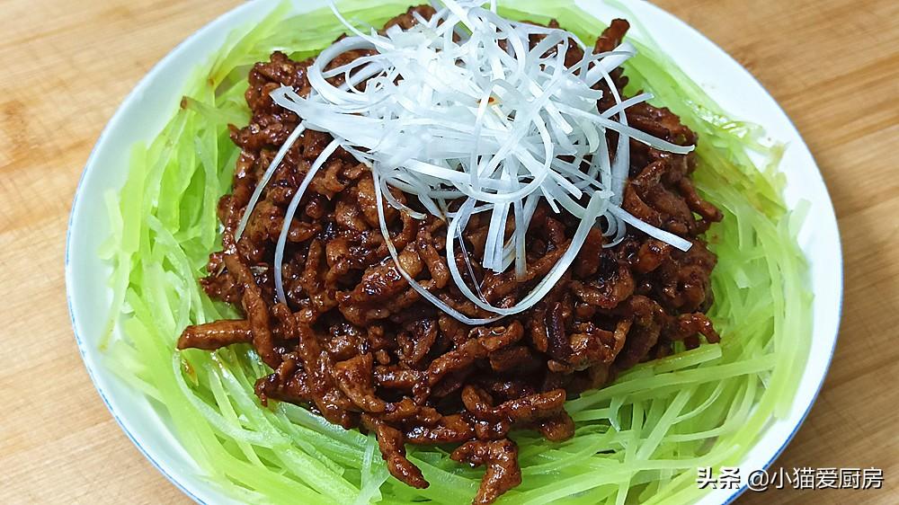 【醬肉絲拌生萵筍絲】做法步驟圖 非常美味 下飯不錯-起舞食譜網