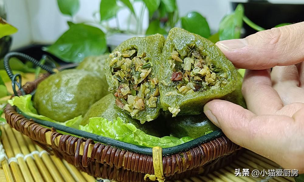 圖片[3]-【臘肉青團】做法步驟圖 口感軟糯細膩 好看又好吃-起舞食譜網