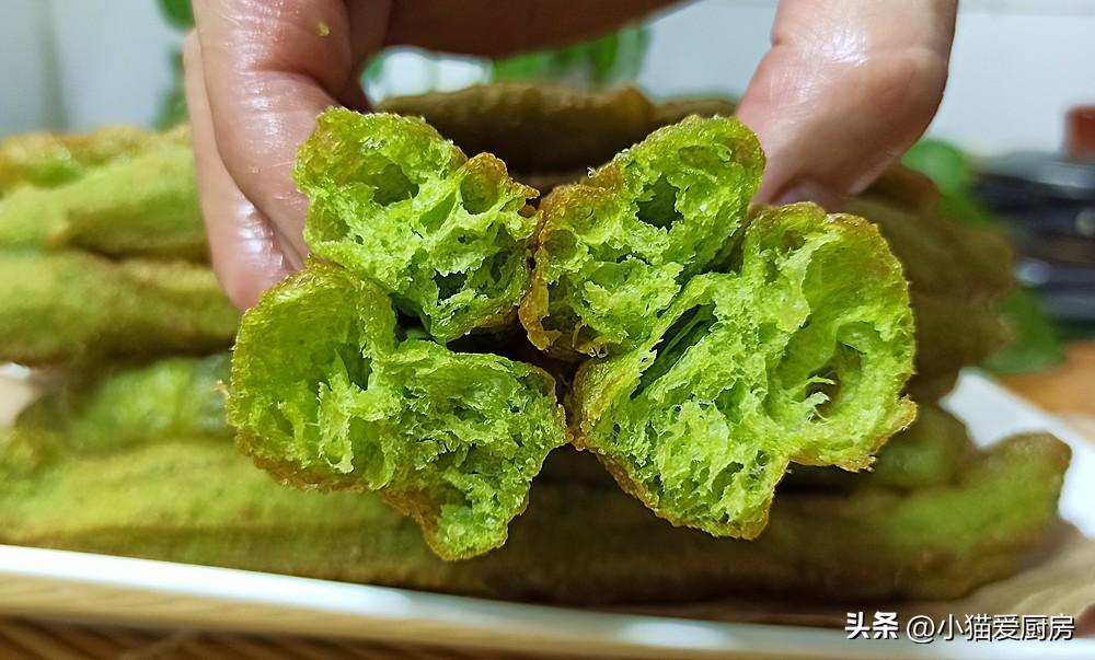 圖片[1]-【菠菜油條】做法步驟圖 好看又好吃-起舞食譜網(wǎng)