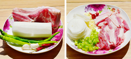 白蘿卜辣炒五花肉