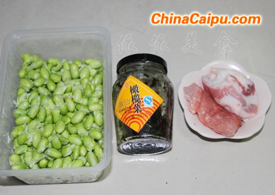 欖菜肉丁炒毛豆