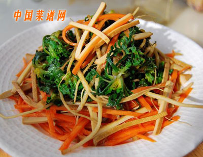 野生薺菜拌豆干-起舞食譜網