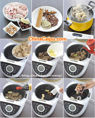 花生紅棗燜豬手