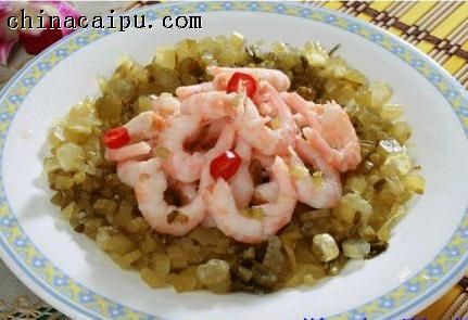 雪菜拌北極蝦仁-起舞食譜網(wǎng)