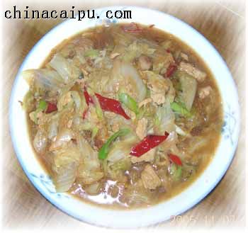 凍豆腐燉白菜的做法