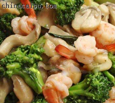 鮮蝦雙菇西藍(lán)花-起舞食譜網(wǎng)