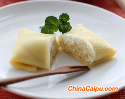 圖片[1]-港式甜品–榴蓮班戟-起舞食譜網