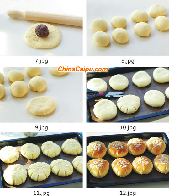 圖片[3]-花兒豆沙面包-起舞食譜網