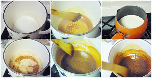 焦糖醬配奶油面包卷