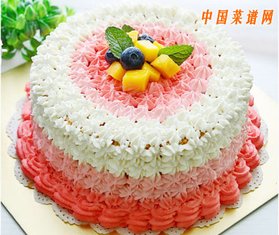 粉色漸變奶油蛋糕