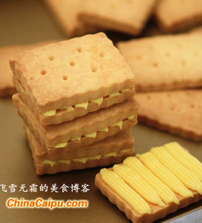 圖片[1]-卡士達夾心餅干-起舞食譜網