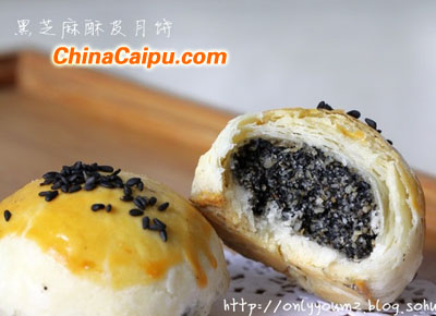 起舞食譜網(wǎng)-黑芝麻酥皮月餅