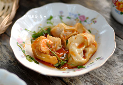 圖片[1]-紅油蝦仁豬肉餛飩-起舞食譜網